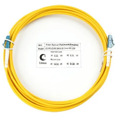 FOP(s)-9-LC-LC-25m Коммутационный шнур оптический Cabeus tight buffer Simplex LC/LC (UPC/UPC) OS2 9/125 LSZH D 3мм 25м цвет: жёлтый