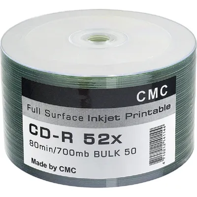 Диск CMC/Ritek CD-R 700Mb 52x, Printable, Bulk (50шт) (CMCCDRPRB50)