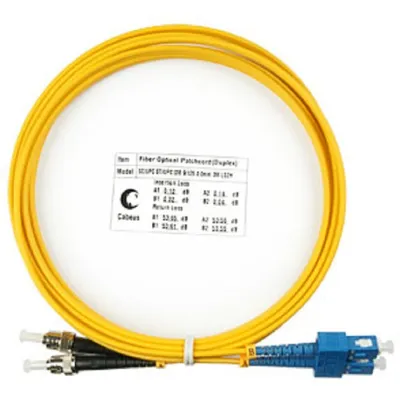 Оптический патч-корд Cabeus, одномодовый, SC/UPC - ST/UPC, SC(UPC) - ST(UPC), 9/125 мкм, LSZH, жёлтый, 3 м, FOP(d)-9-SC-ST-3m