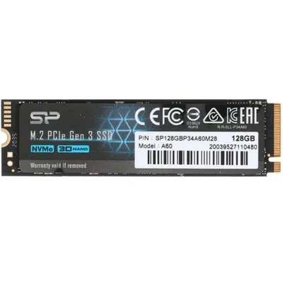 Твердотельный накопитель SSD M.2 128 Gb Silicon Power A60 Read 2200Mb/s Write 1600Mb/s 3D NAND TLC SP128GBP34A60M28