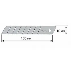 Лезвие OLFA OL-LB-50B, сегментированное, 8 сегментов, 18×100×0,5мм, 50шт