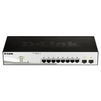 D-Link DGS-1210-10/F1A Управляемый L2 коммутатор с 8 портами 10/100/1000Base-T и 2 портами 1000Base-X SFP