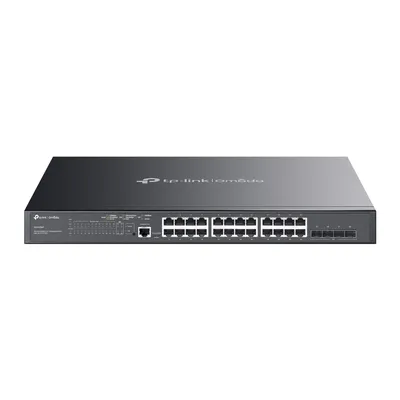 TP-Link SG3428MP Управляемый коммутатор JetStream уровня 2+ с 24 гигабитными портами PoE+ и 4 портами SFP