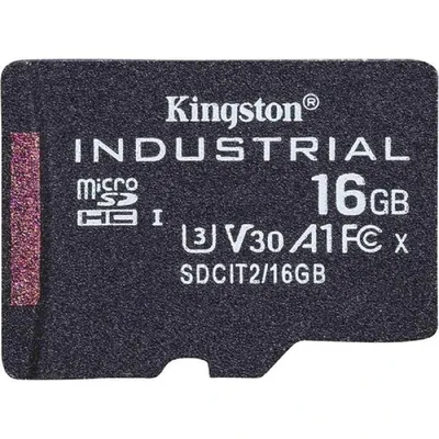 Карта памяти Kingston SDCIT2/16GBSP, microSD, 16ГБ, U3, V30, промышленная