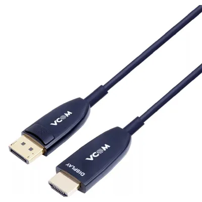 Кабель DisplayPort - HDMI оптический 15м VCOM D3752B-15.0 круглый черный