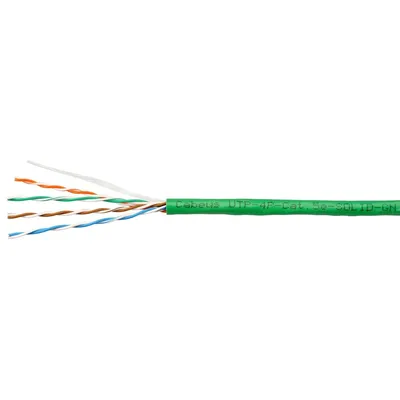 UTP-4P-Cat.5e-SOLID-LSLTx-GN-100 Кабель витая пара Cabeus UTP 4 пар. кат. 5е одножильный D 05 AWG24 нг(А)-LSLTx 1м (коробка 100м) внутренний цвет: зелёный