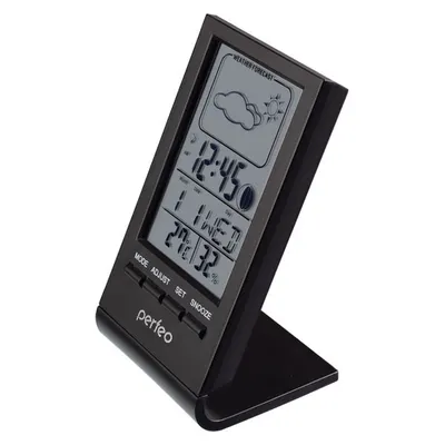 Perfeo Часы-метеостанция "Angle", чёрный, (PF-S2092) время, температура, влажность, дата