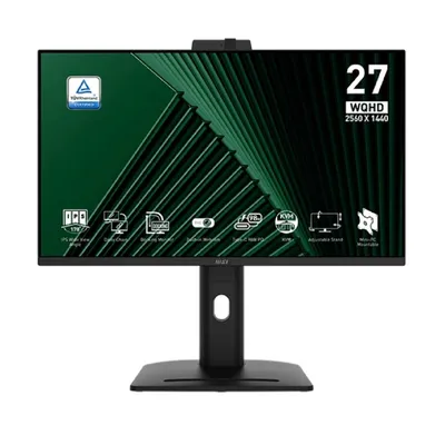 MICROSTAR MSI PRO 27" MP275QPDG {IPS 2560x1440 100Hz 1ms 1300:1 250cd178/178 2xHDMI DisplayPort USB-C 4xUSB RJ-45 Speaker WebCam HAS Pivot} [9S6-3PC8CM-005]