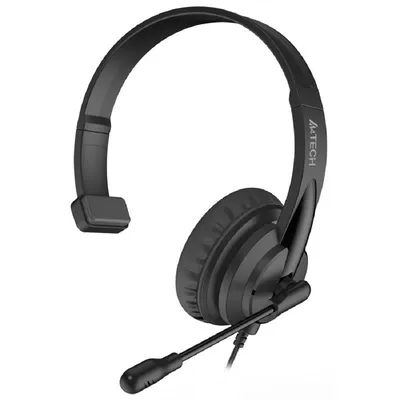 Наушник с микрофоном A4Tech HU-11 Black (USB, шнур 2м, с регулятором  громкости)  <1611421>