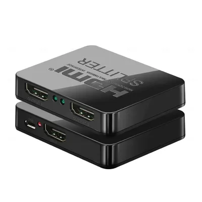 Разветвитель HDMI 4K Splitter Orient HSP0102HL, 1->2, HDMI 1.4/3D, UHDTV 4K(3840x2160)/HDTV1080p/1080i/720p, HDCP1.2, питание от USB, пластик.корпус