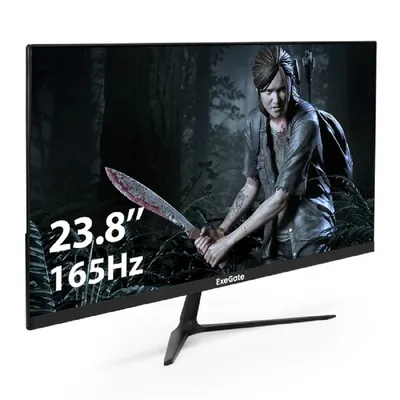 Монитор игровой с аудио выходом 23.8" 165 Гц ExeGate Combat EG2407C (IPS LED Grade A+, FHD, 1920x1080@165Гц, 16:9, 300cd/m2, 1500:1, 178°/178°, 1ms, HDMI, DisplayPort, audio-out, Flicker-free, FreeSync, Low Blue Light, кабель HDMI 1.5м, VESA, регулировка наклона (tilt), черный) <EX295589RUS>