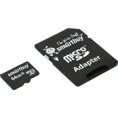 Карта памяти Smart Buy SB64GBSDCL10-01, MicroSD 64ГБ, Class 10, UHS-I