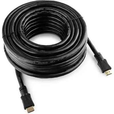 Gembird Кабель HDMI Cablexpert 19M/19M, v2.0, медь, позол.контакты, экран, 15м, черный, пакет [CC-HDMI4-15M]