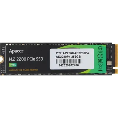 Твердотельный накопитель SSD Apacer AS2280P4 256GB M.2 2280 AP256GAS2280P4-1 Client PCIe Gen3x4 with NVMe, 2100/1300, IOPS 165/265K, MTBF 1.5M, 3D TLC, 200TBW, 0,71DWPD, RTL {200} (918239)