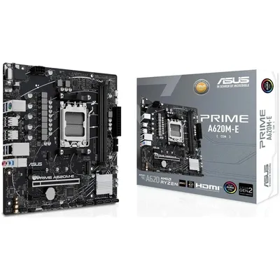 Материнская плата Asus - PRIME A620M-E-CSM, mATX, AMD A620, 1xAM5, 2xDDR5 до 96ГБ, audio, M.2, VGA, HDMI, DP, 1xPS/2, 4xSATA, 4xUSB2.0, 4xUSB3.0, PRIME A620M-E-CSM