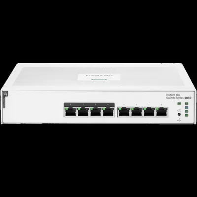 Коммутатор Настраиваемый (Smart) HPE - Instant On 1830 8G 4p Class4, Layer 2, 4-PoE, 8-1GbE, ROM-256MB, RAM-512MB, SNMP, Web, в стойку, серый, JL811A