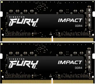 Модуль памяти Kingston FURY Impact Gaming Memory KF432S20IBK2/16 16GB DDR4 3200 SoDimm Non-ECC, CL20, 1.2V, 1Gx8 (Kit of 2), RTL, (318425)