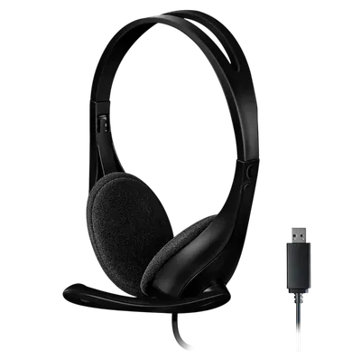 Наушники с микрофоном/ Наушники с микрофоном A4Tech HU-9 черный 1.8м накладные USB (HU-9 (BLACK))