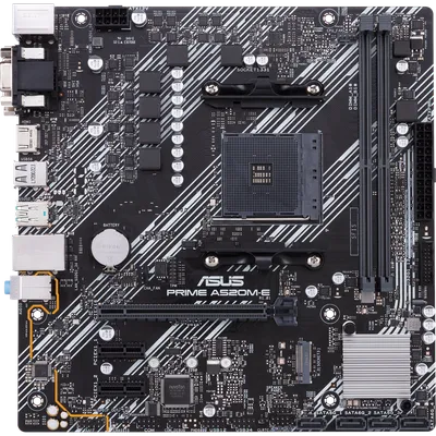 Материнская плата ASUS PRIME A520M-E/CSM A520, AM4, 2*DDR4, 1*PCIEx16, 2*PCIEx1, 1xM.2, 6*USB3.2Gen1, 6*USB2.0, 4xSATA3.0, 1G, VGA, DVI, HDMI, M-ATX, RTL