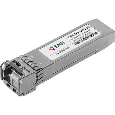 Трансивер SNR - SNR-SFP+W73-20, SFP PLUS, 10GBase-LR, Simplex LC, Одномодовый, wavelength TX-1270 нм / RX-1330 нм, до 20Км, full-duplex, SNR-SFP+W73-20