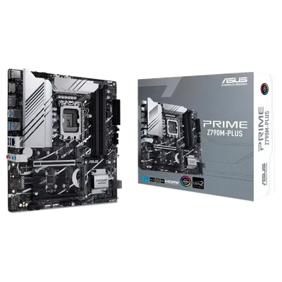 Материнская плата ASUS PRIME Z790M-PLUS LGA1700 mATX 4xDDR5 2xPCIEx16 2xPCIEx1 3xM.2 USB-C DP HDMI GLAN (90MB1E70-M1EAY0)