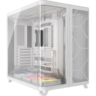 Корпус Corsair CC-9011319-WW, Midi-Tower, TG, 3×120mm ARGB, E-ATX, белый