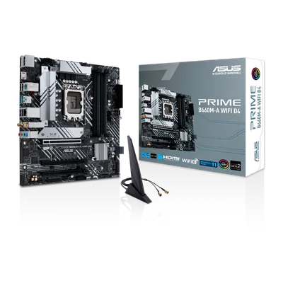 Материнская плата ASUS PRIME B660M-A WIFI D4 LGA1700 mATX 4xDDR4 3xPCIEx16 2xM.2 DP 2xHDMI GLAN Wi-Fi 6 (90MB1AE0-M1EAY0)