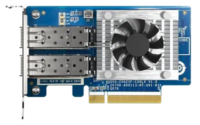 Сетевая карта QNAP Expansion Card QXG-25G2SF-CX6 PCIe  Gen4  x8,  iSER, 2x25GbE(SFP28)