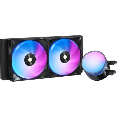 Система жидкостного охлаждения/ Water Cooling System Ocypus Delta L24 BK ARGB V2 (280W, 240mm, Black, ARGB, Fans: 2x120mm, 73CFM, 2000RPM/ Pump height 60mm, 27dBA, 2650RPM, Rad thickness 27mm/ S: 1851, 1700, 1200, 115X, AM5, AM4)