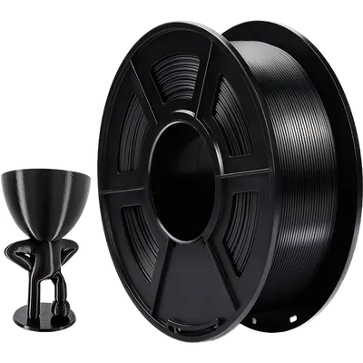 Филамент NV PRINT Silk PLA+ Black Черный для 3D печати черный диаметр 1.75мм  длина 330 метров  масса 1 кг