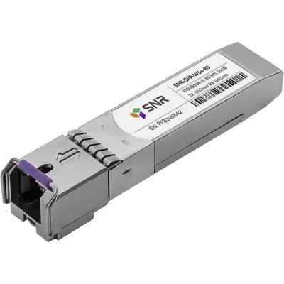 SNR SNR-SFP-W54-80 Одноволоконный модуль, SFP WDM 1000Base-BX, разъем SC, рабочая длина волны Tx/Rx: 1550/1490нм, дальность до 80км (24dB), с поддержкой функции DDM