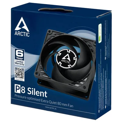 ACFAN00152A - Кулер для корпуса ARCTIC P8 Silent (Black), ACFAN00152A, 8cm, 1600rpm, 3Pin, Fluid Dynamic Bearing