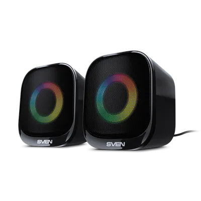 АС SVEN G345, черный, акустическая система 2.0   (10 Вт, RGB, питание USB, Bluetooth)