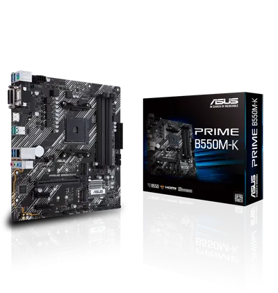 Материнская плата ASUS PRIME B550M-K AM4 mATX 4xDDR4 PCIEx16 2xPCIEx1 M.2 HDMI DVI VGA GLAN AM4 microATX 4xDDR4 PCIEx16 2xPCIEx1 2xM.2 VGA DVI HDMI GLAN RTL {10}