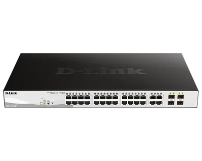 Коммутатор D-Link DGS-1210-28P/FL2A Управляемый L2 PoE-коммутатор, 24x1000Base-T PoE, 4xCombo 1000Base-T/SFP, PoE-бюджет 193 Вт, защита от статического электричества до 6 кВ, CLI