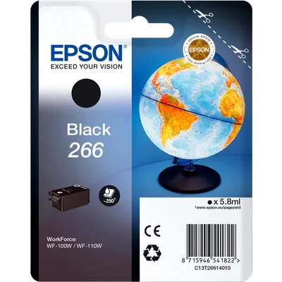Картридж струйный EPSON (C13T26614010) WorkForce WF-100W, черный, оригинальный, ресурс 250 стр.