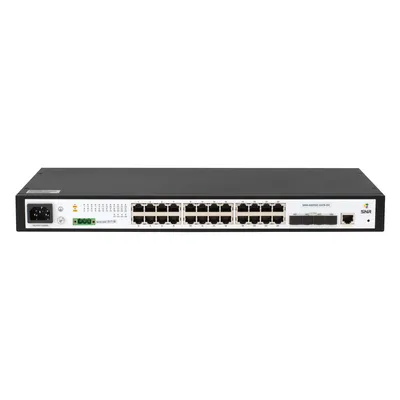 SNR SNR-S5210G-24TX-DC Управляемый коммутатор уровня 2+, 24 порта 10/100/1000Base-T, 4 порта 1/10G SFP+, встроенный БП ~220V AC, RPS 36-72V DC