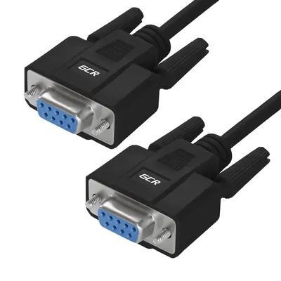Кабель GCR GCR-57607, RS-232 DB9 F/DB9 F, 1.8м, черный