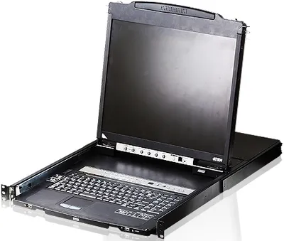Переключатель KVM Консоль управления 16-портовый LCD 19"(1280x1024), лат./рус. клав., 16-портовый KVM-переключатель, +1 remote user(SPHD18(Male)),2хUSB(Тип а Female), KVM-порты: SPHD15(Female), каскадирование. 16P Dual RAIL LCD KVMP SWITCH 19INCH