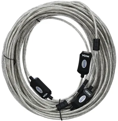 Кабель-адаптер VCOM VUS7049-25M, USB 2.0, активный удлинитель, 25м