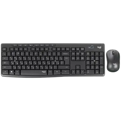 Комплект клавиатура и мышь Logitech  MK295 SilentTouch |920-009807| клавиатура черная, 111 клавиш с |920-009807| защитой от воды, мышь черная, оптическая, 3 кнопки, 2.4GHz, USB-ресивер (092501) {6}