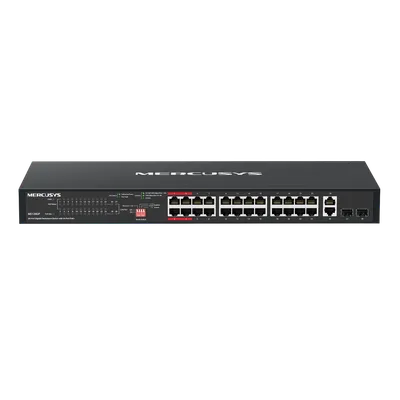 Коммутатор/ 28-Port Gigabit Rackmount Switch with 24-Port PoE+, 24? Gigabit PoE+ ports, 2 ? Gigabit non-PoE ports, and 2 ? Gigabit SFP slots