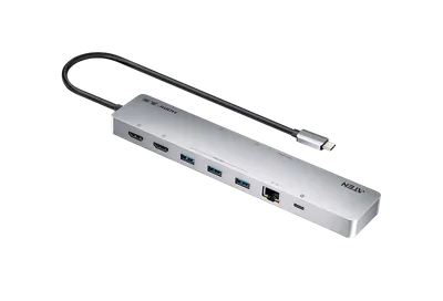 Многопортовая док-станция 11-в-1 с портом USB-C и функцией сквозной передачи питания (Power Pass-Through)/ USB-C  Multiport with PD