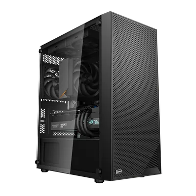 Корпус без блока питания/ Case PCCooler C3B310 BK, Mini-Tower, TG, Mesh, no fans, 2xUSB-A 2.0 + 1xUSB-A 3.0, mATX, mITX Black