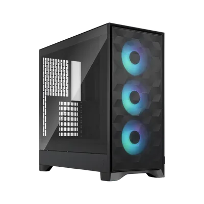 Корпус ПК без блока питания/ Case Fractal Design Pop 2 Air TG RGB, Midi-Tower, 3x120mm, 1xUSB-C + 1xUSB-A 3.2 ATX, mATX, mITX Black