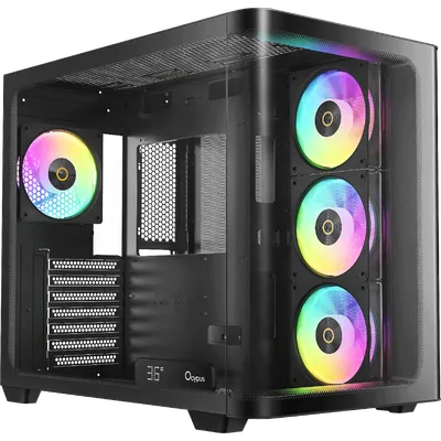 Корпус ПК без блока питания/ Case Ocypus Iota C70 Curve BK ARGB, Midi-Tower, TG, 4x120mm ARGB, 2xUSB-A 3.0 + 1xUSB-C 3.1, ATX, mATX, mITX Black