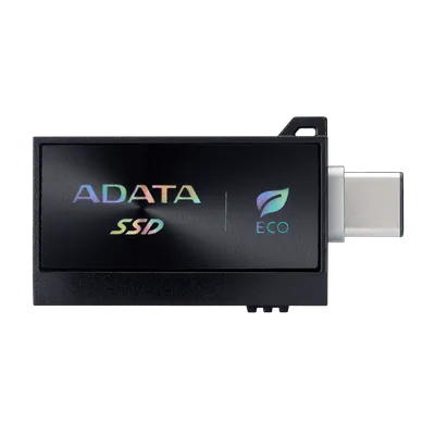 Твердотельный накопитель/ ADATA External SSD SC730, 512GB, Type-C, Type-A, USB 3.2 Gen2, R/W 600/600 MB/s, 36.8x23.8x9.7mm, Black (5 лет)