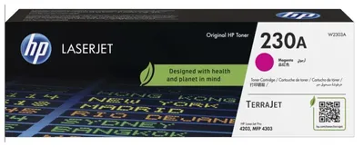W2303A - HP 230A Magenta LaserJet Toner Cartridge for Color LJ Pro 4203/4303, up to 1800 pages