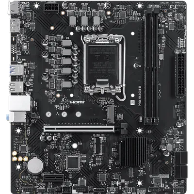 Материнская плата MSI PRO H610M-B, LGA1700, Intel H610, 2xDDR5, 4xSATA, 1xM.2, 1xPCIe 4.0 x16, DisplayPort, HDMI, 1x1Gb LAN, 3x3.5 мм, 7.1, microATX