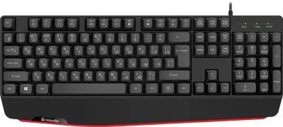 Клавиатура проводная Defender Atom HB-546 RU черный 45546 104 клавиши+FN, кабель 1.8м